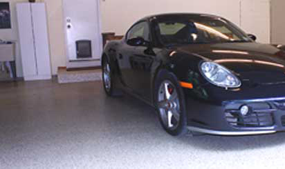 porsche in garage